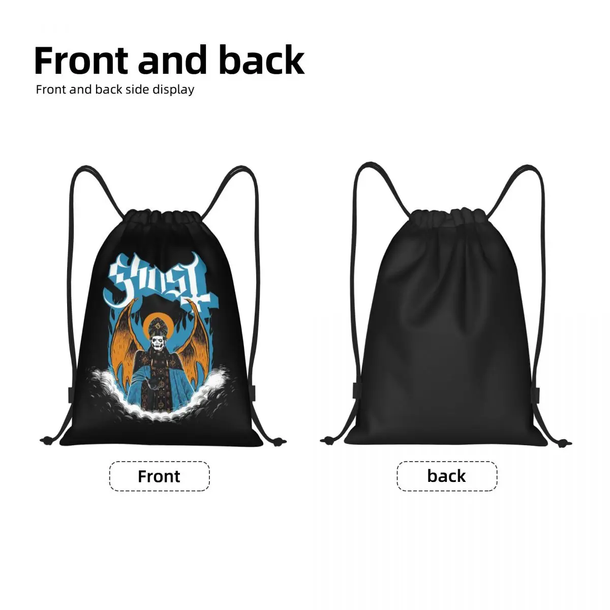 Impera Maestro Ghost Heavy Metal Rock Band Drawstring Backpack Women Men Sport Gym Sackpack Foldable Training Bag Sack