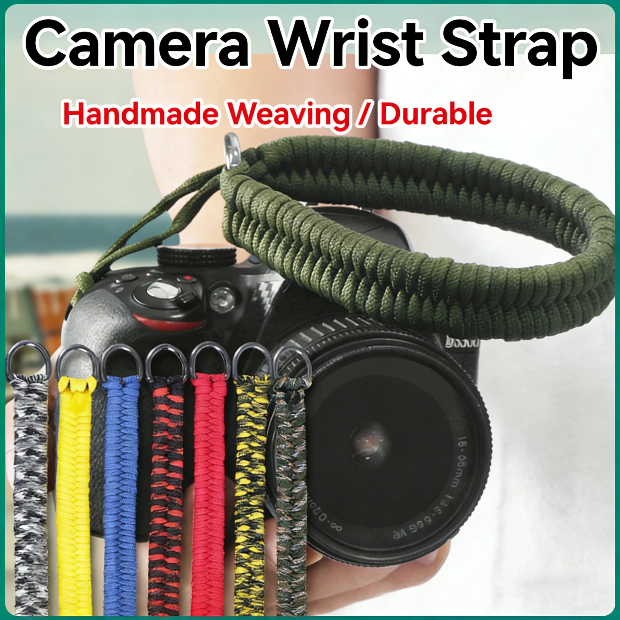 Paracord Kamera-Handschlaufe Handgeflochtenes Armband für DSLR Spiegellose Kameras Anti-Verlust-Schlaufe Handschlaufe