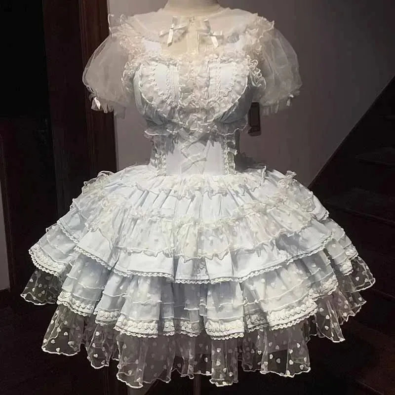 Vestido dulce de Lolita para niñas, sin mangas, JSK, negro, rosa, blanco, vestido de Lolita sin camisa, vestido de fiesta para niñas de talla grande
