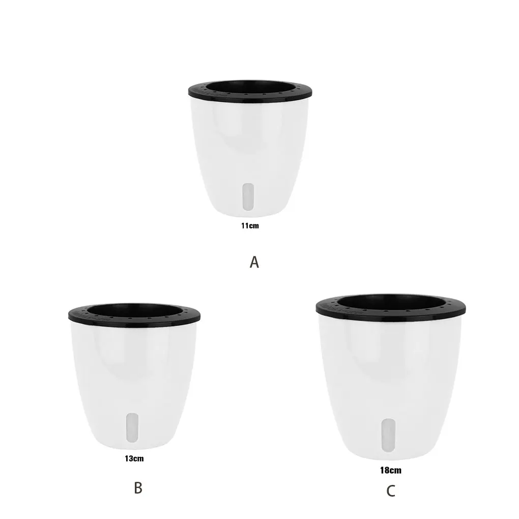 ハーブや野菜に適した自己散水植木鉢,メンテナンスが簡単,耐久性のある白,18x19cm, 180