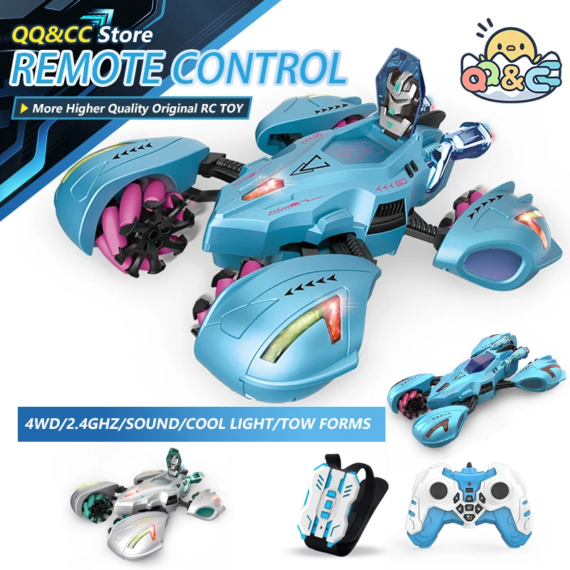 

Remote Control Cars 13 CH Light 360 Rotate 2.4G Remote Control Transformable Robot Stunt Car Children Electric Toy for Kid Gift