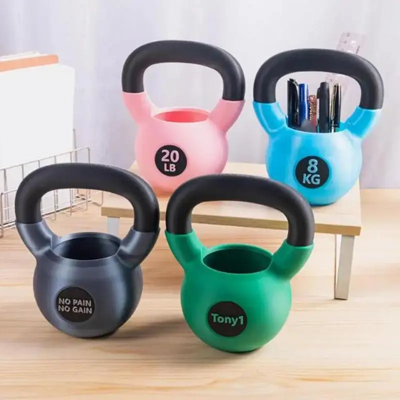 حامل قلم للمكتب على شكل كيتل بيل منظم تخزين أقلام الرصاص ملحقات مكتبية ممتعة للنساء والرجال والكبار للياقة البدنية