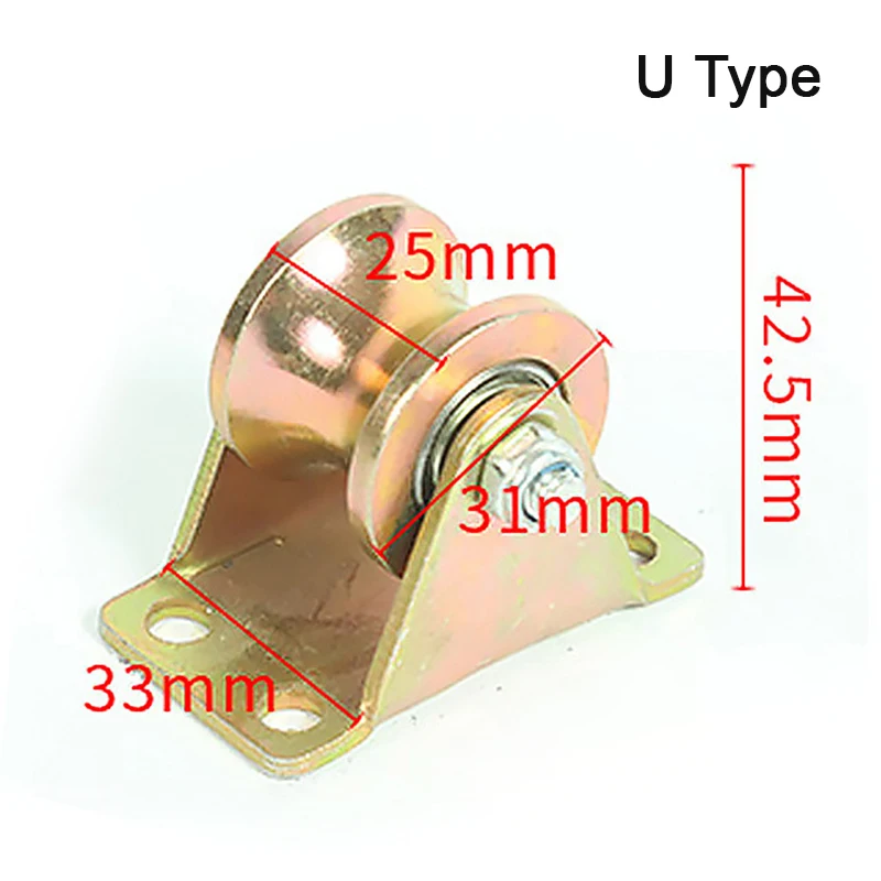 1Pc Sliding Door Pulley V U Groove Wheel Heavy Duty Rigid Caster For Inverted Track Sliding Gate Roller Wheel Bearing Rollers