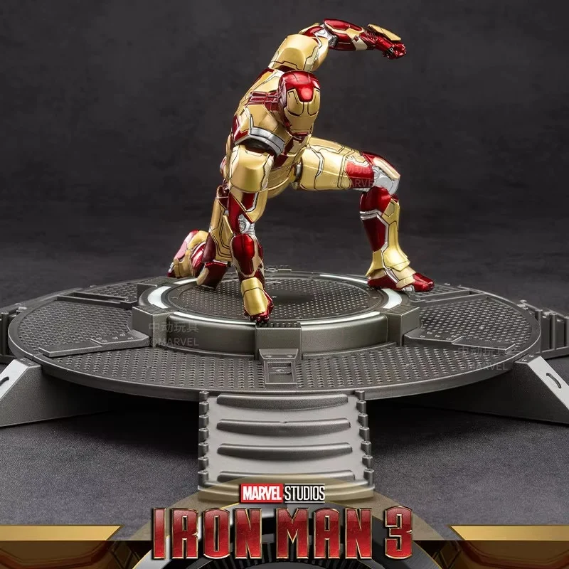 Genuine Zd Toys Iron Man Mark Mk42 Action Figure Collectible Model Movable Joints Light Up Base Desktop Decoration Toy Gifts view 5
