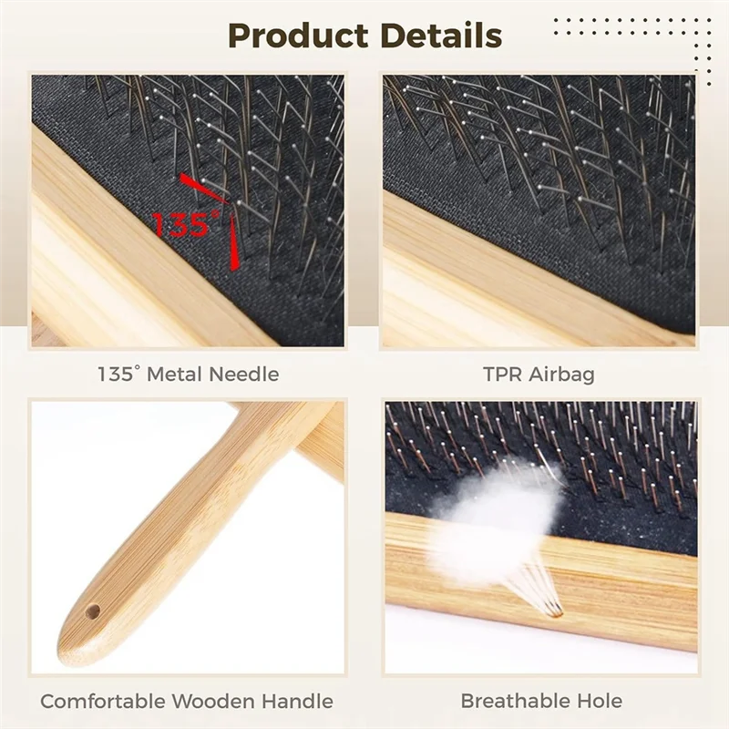 2 PCS Wool Carders, 6.1InchX4.8Inch Large Hand Carders for Wool, Craft Wool Felt Mixing Tool, Pet Slicker Brush image 6