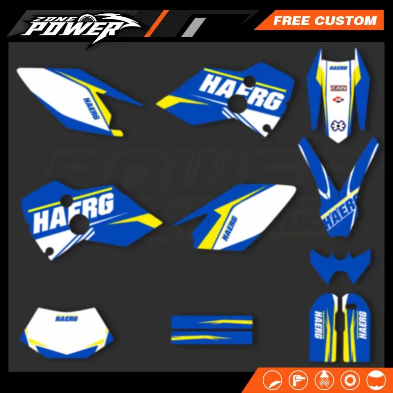 

Powerzone для Husaberg FE 2001 2002 2003 2004 2005, комплект клейких наклеек с графикой мотоцикла, номер имени, индивидуальный дизайн