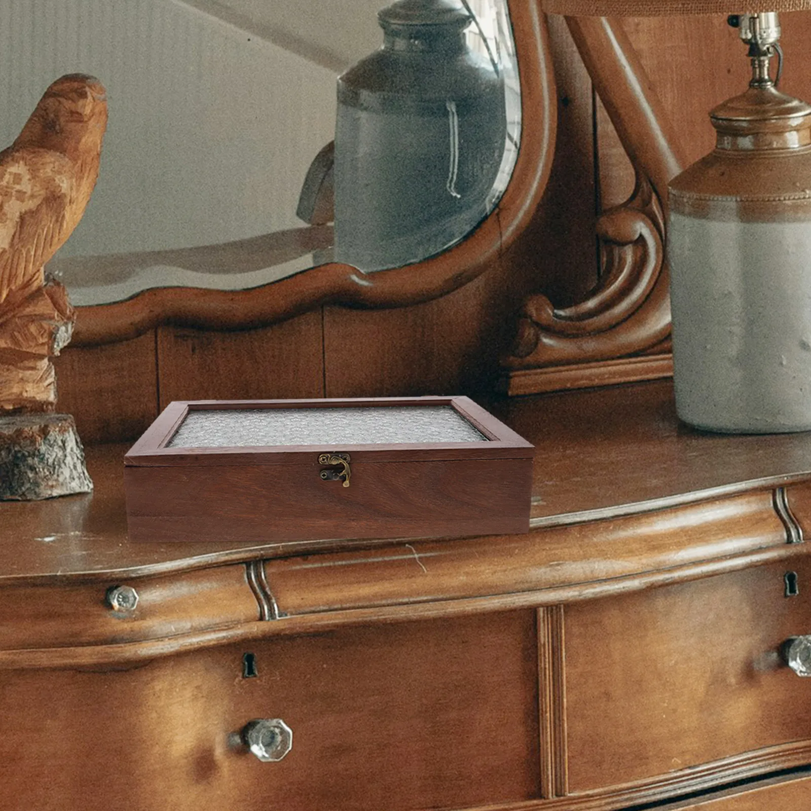 

Компактная настольная шкатулка для украшений из натурального дерева, органайзер для мелочей, ключница, подставка для губной помады, витрина для дома