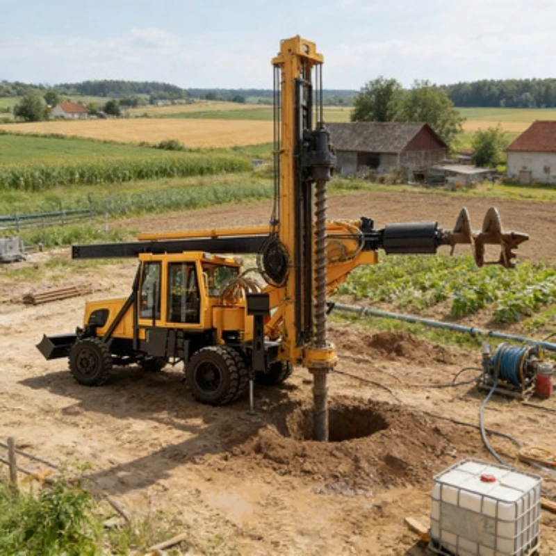 Crawler Rotary Drilling Rig with Mechanical Lock Kelly Bar, Max 15m Depth, for Hard Soil