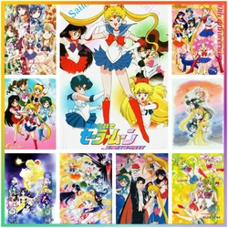 Sailor Moon Pretty Soldier Beauty Girl Warrior Diamond Painting Cross Stitch 5D DIY Art Puzzle Mosaic Embroidery Set Home Decor