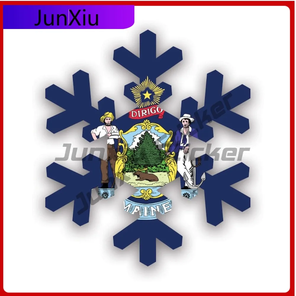 

Unique Maine Snowflake Sticker Uv Protected Decalsme Snow Flake Snowboard Snowboarding Ski Sking Outdoors Winter Vintage