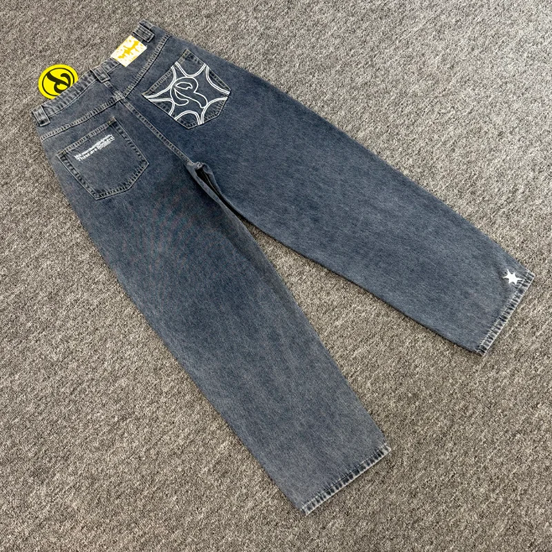 

American Summer Streetwear Protect Jeans Men Women High Quality Embroidery Denim Trousers