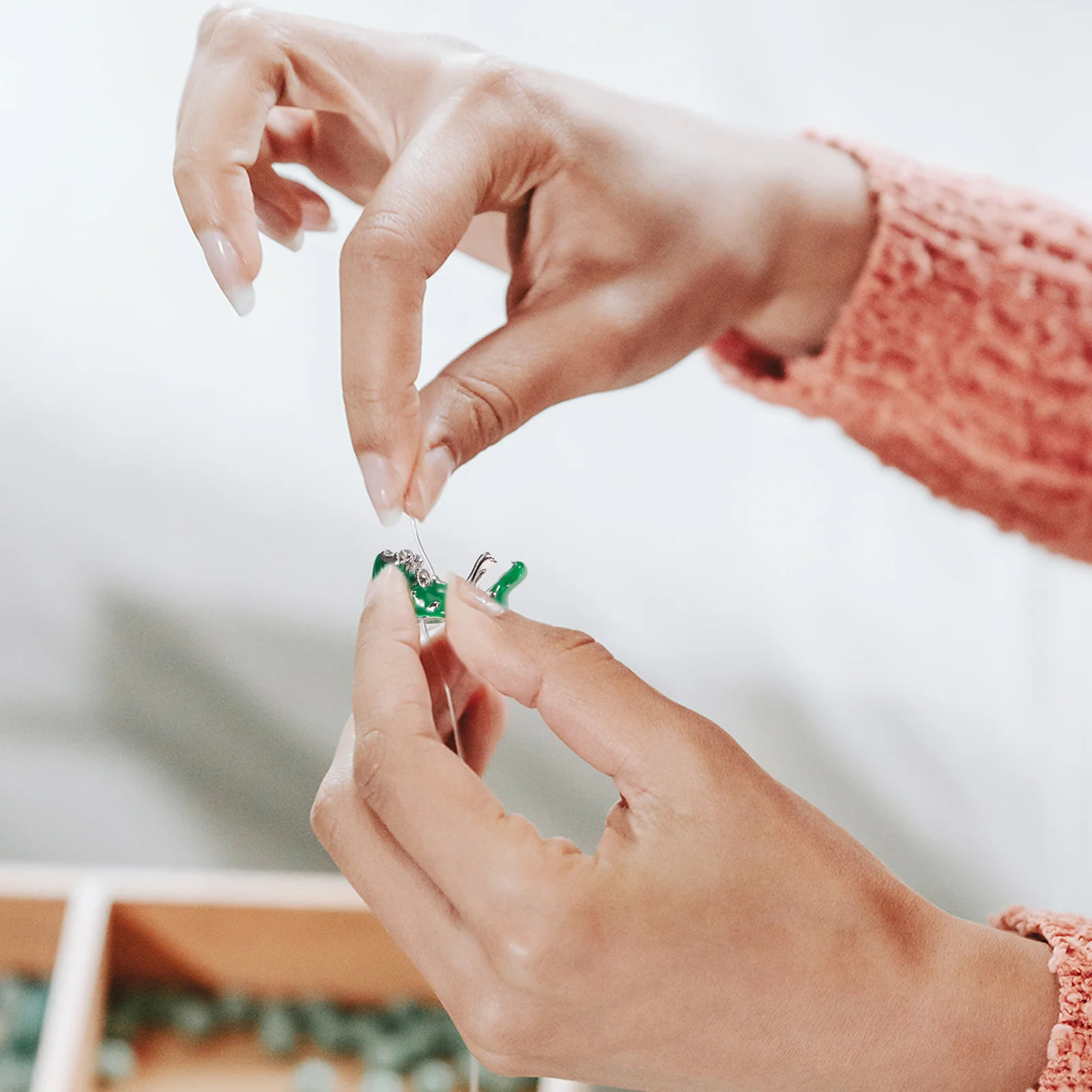 

Little Bracelet Bead Bracelets Pendant Hollow Animal Charms Green Jewelry Shape Beads for