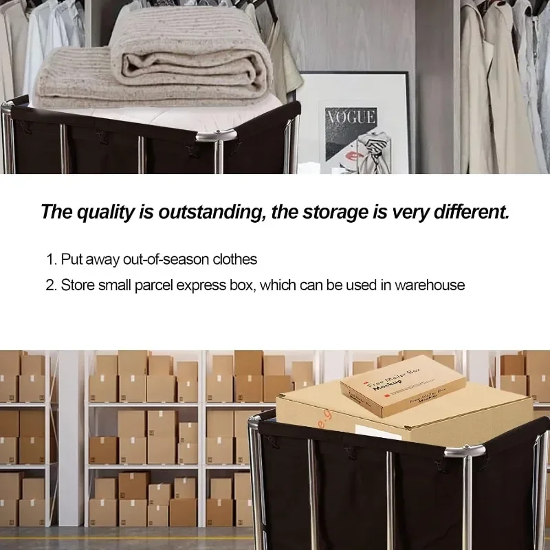2025 330lb อุตสาหกรรมซักรีดรถเข็นล้อ Commercial 12 Bushel Hamper Sorters ขนาดใหญ่ตะกร้าซักผ้ากันน้ํา Heavy Duty fo