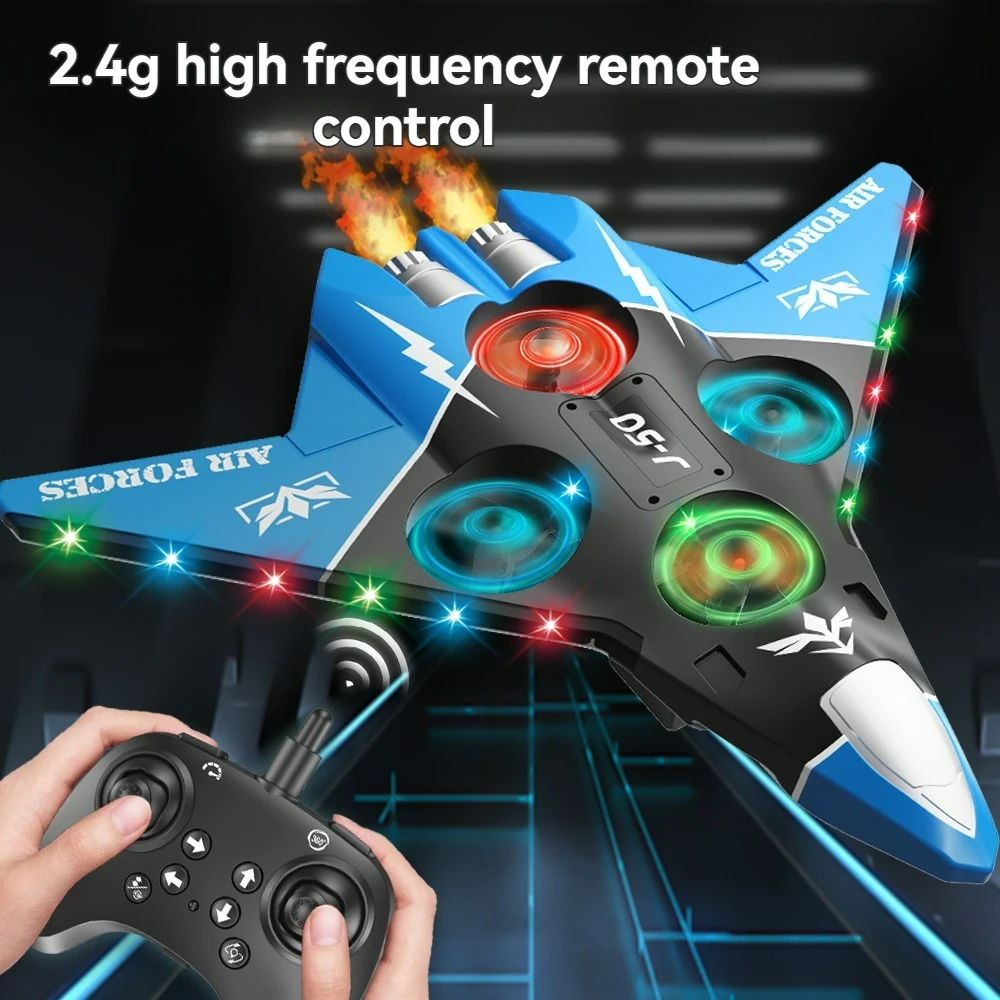 

Foam RC Plane Fighter 2.4G Remote Control Stunt Glider 360 ° Rolling Flight Flying EPP Foam Aircraft with LED Toys for Kids