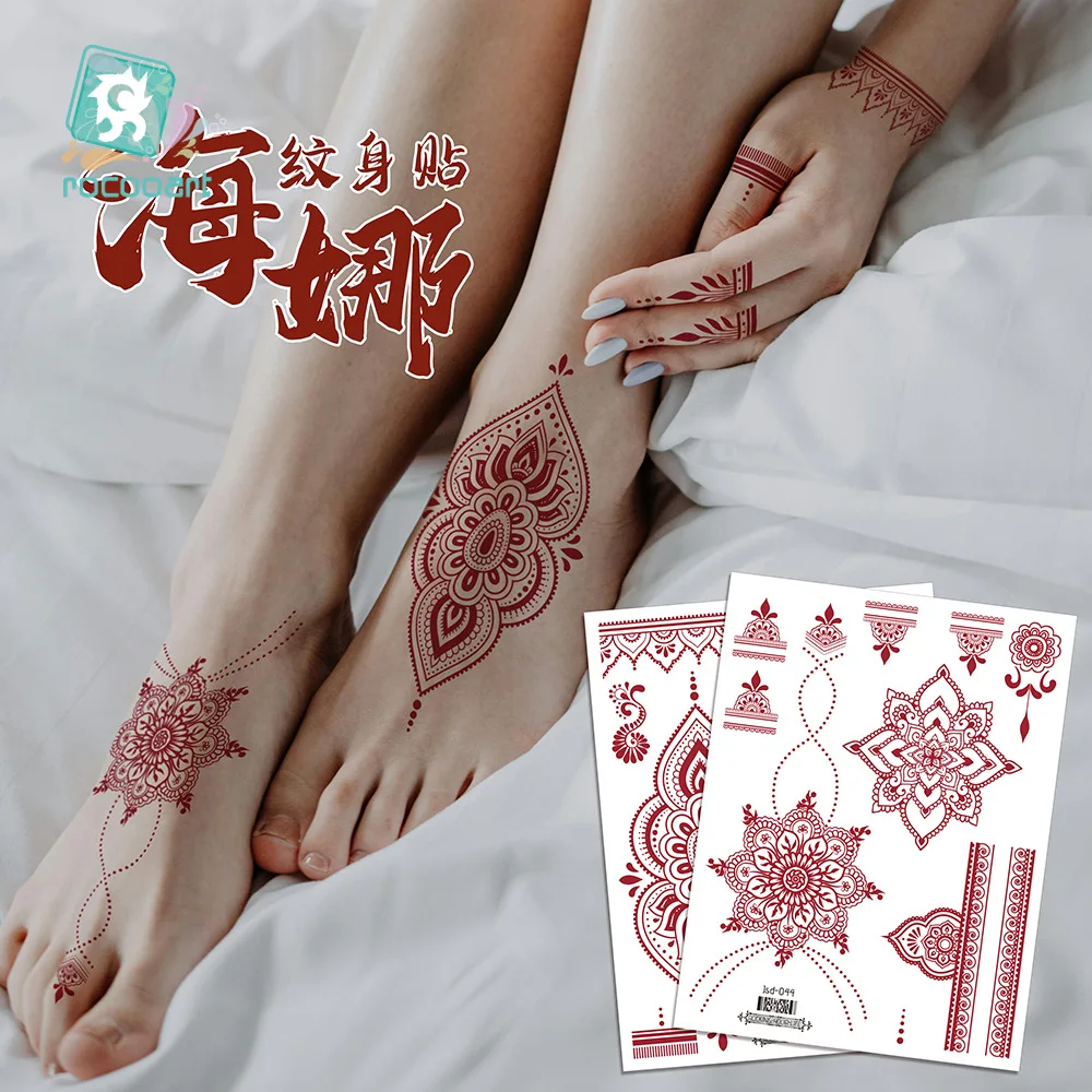 

Haina Tattoo Stickers red Haina face, arm, and Hannah stickers, featuring high-end collarbone design for dances and wedding