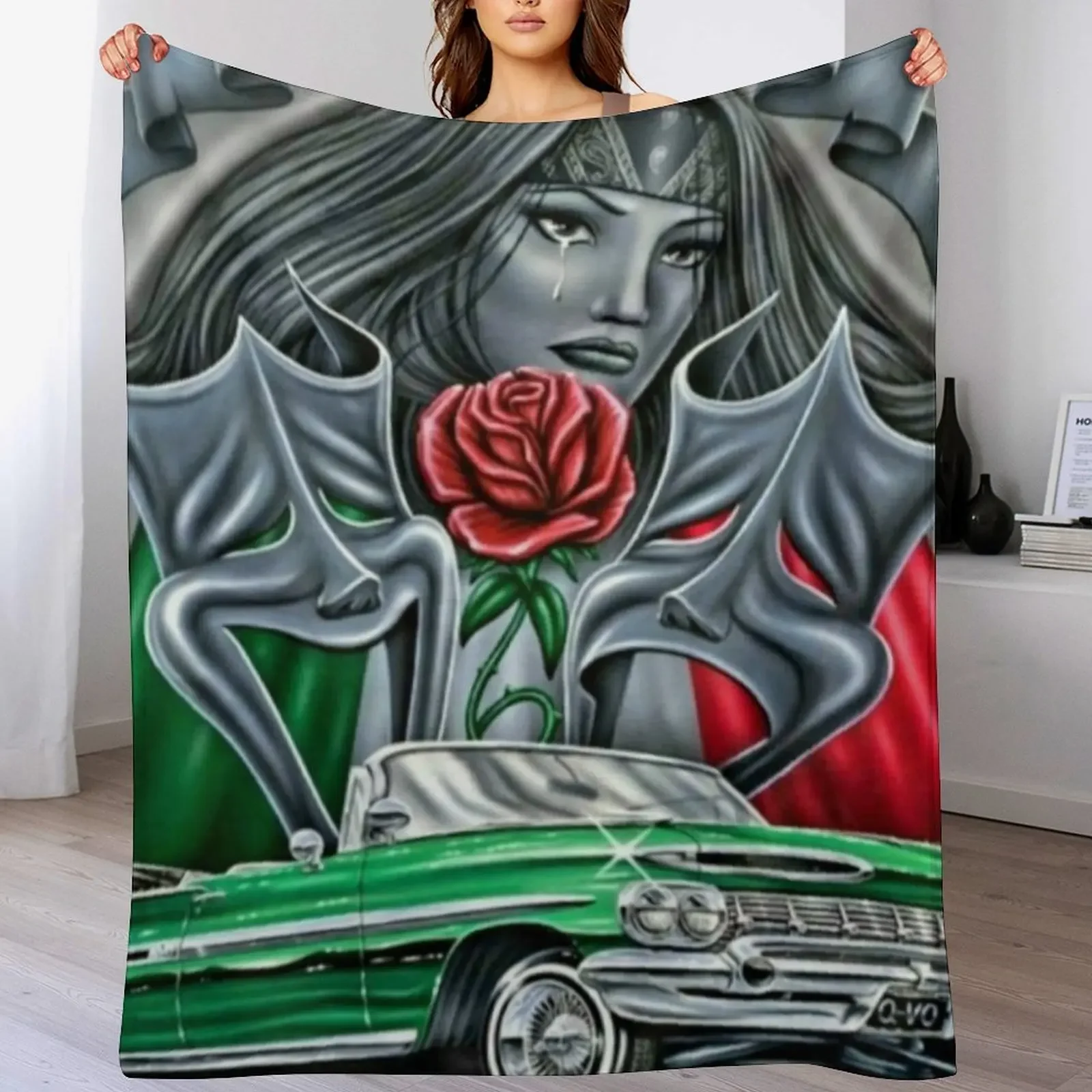 

Smile now cry later, chicana Throw Blanket Soft Warm Blanket Gift for Men Women Adults