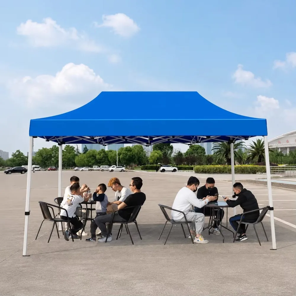 Heavy-Duty 6x6m Foldable Pop-Up Canopy Tent Outdoor Shade Shelter for Beach Camping Market