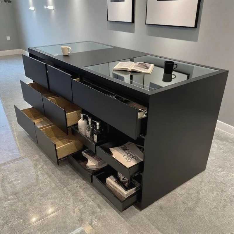 Clothing store Nakajima cabinet checkout page counter with glass ornaments jewelry display case flowing water table 3