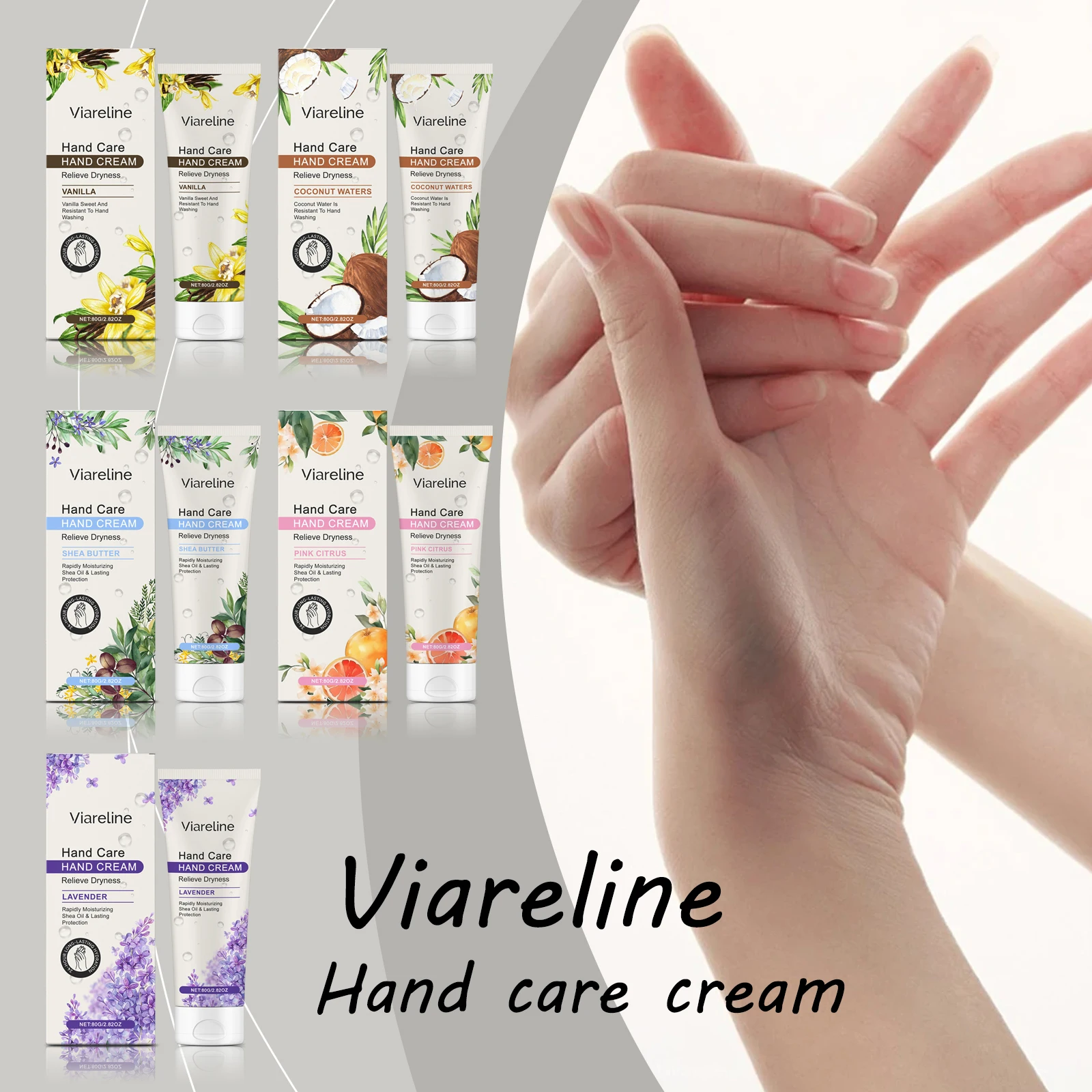 

Viareline Moisturizing Hand Care Cream Lasting Natural Fragrance Repair Damaged Skin Improve Roughness Refreshing Hand Cream
