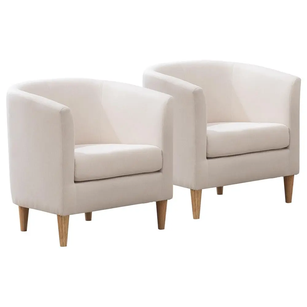 

Accent Barrel Chairs Set of 2, Modern Comfy Living Room Chairs with Armrest Small Reading Chair with Cozy Soft Padded for Bedro