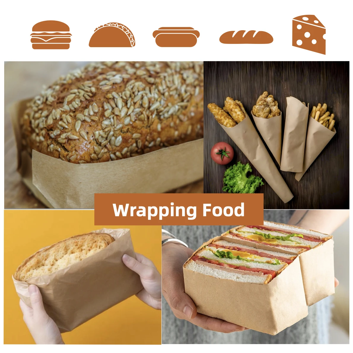 Parchment Paper Baking Paper Non-Stick Precut Square 4” to 12” Baking Sheets Grilling Air Fryer Steaming Bread Cake Cookie