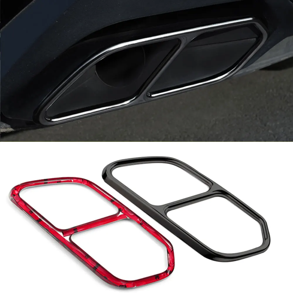 

For Volkswagen 2019-2025 Touareg rear bumper exhaust pipe decorative frame exterior modification parts