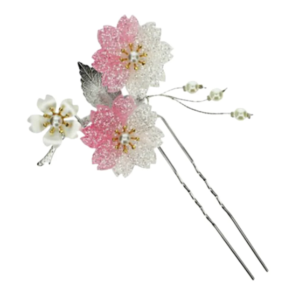 

Hairpin Bead Floral Clips Vintage Women Stick Wedding Flower Chopstick