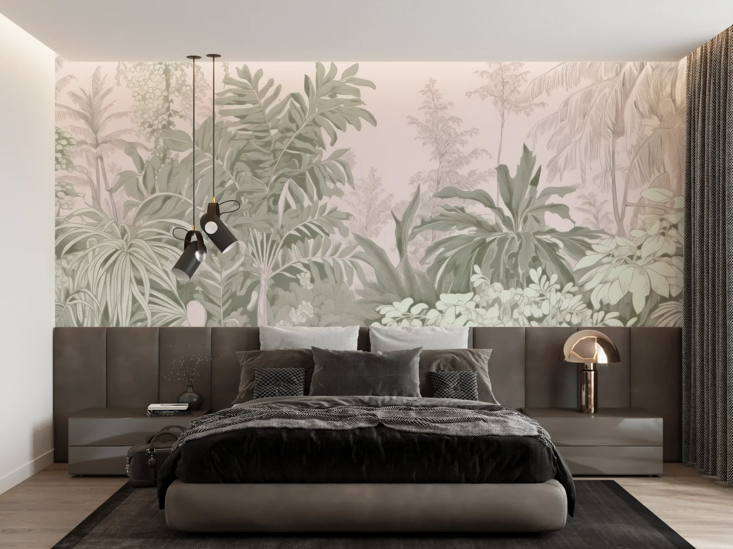 Customized Mural Beige Southeast Asian Tropical Rainforest Plants Jungle 3d Wallpaper Living Room Bedroom Decoration Painting