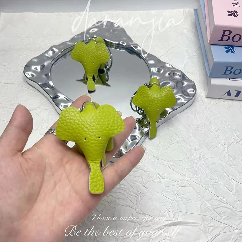 

Fashionable Hand-sewn Elephants Bag Pendants New Lychee Pattern Keychain Pendants High-quality Pu Small Portable Accessory Gifts
