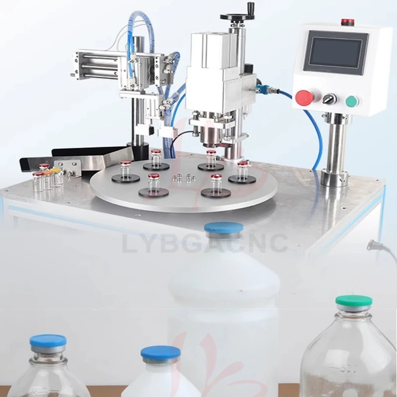Full-Automatic Pharmaceutical Sealing Plate Capping Machine for Oral Liquid Glass Bottles Vials Pneumatic Indexing System