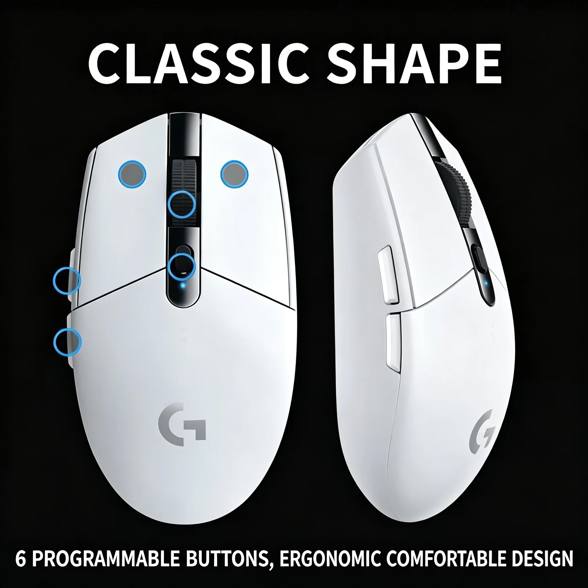 Logitech G305 2.4G Wireless Gaming Mouse 1ms Low Latency 6 Programmable Buttons High Precision Tracking for CS2 PUBG League O