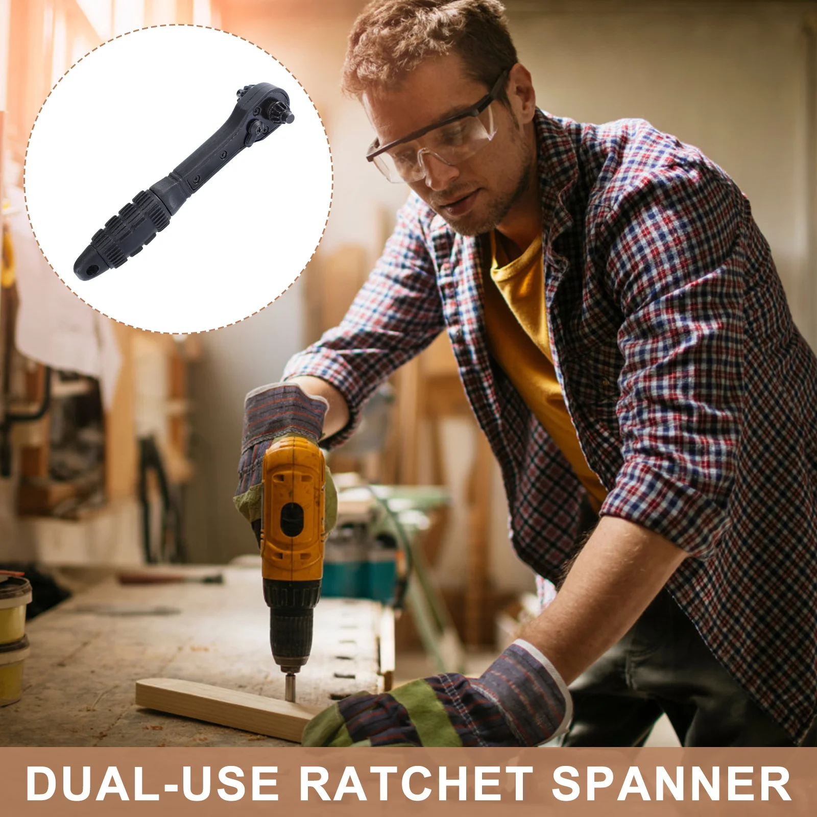 

Drill Chuck Key For Impact Driver Metal Ratchet Spanner Quick Release Ergonomic Handle Durable Repairing Wrench Multi