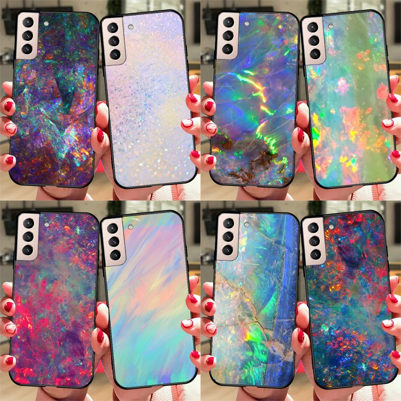 Opal Stone Iridescent Case For Samsung Galaxy S22 S21 Note 20 Ultra S8 S9 S10 Note 10 Plus S20 FE Back Cover