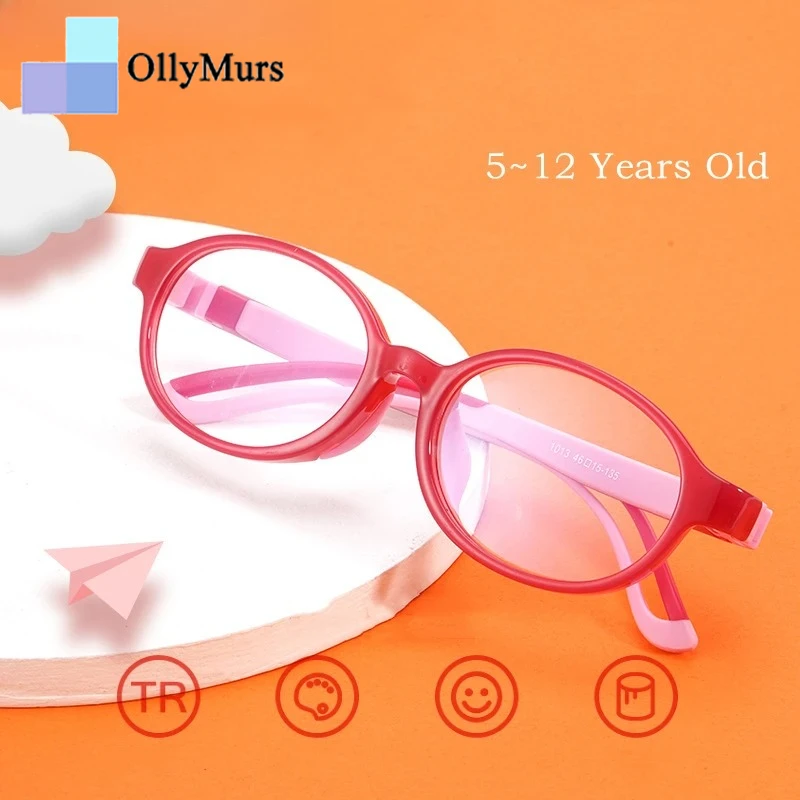 

OLLYMURS New Super Light Comfortable Two-color Silicone Round Retro Optical Prescription Glasses Frame Boy And Girl 06-1013