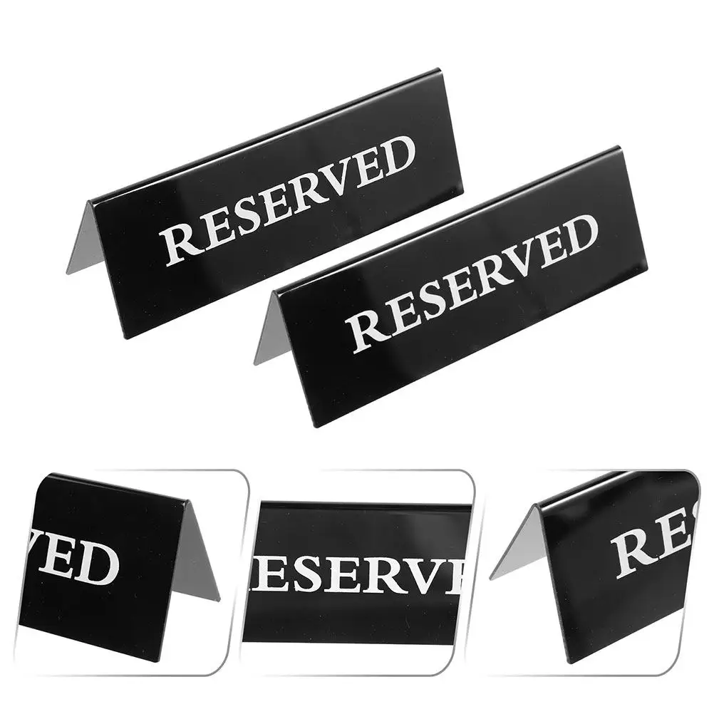 

3Pcs Acrylic V-Shaped Table Tent Sign Reserved Seat Marker for Wedding Restaurant Hotel Event Decor Black Elegant Desk Tabletop