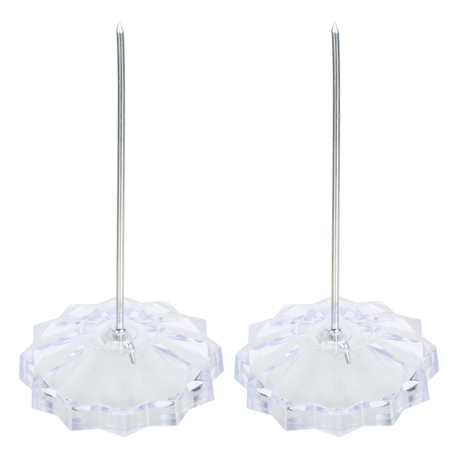 

2pcs Receipt Spike Anti-Skid Bill Holder For Restaurant Office Hotel Use Round Base Thick Rod Memo Check Ticket Paper