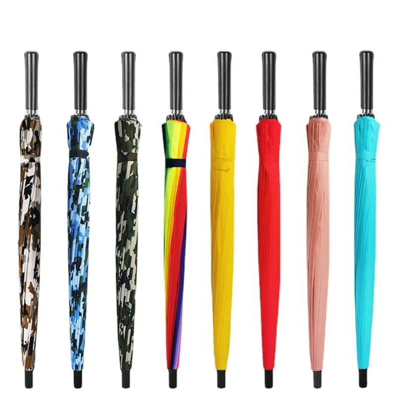 24 Bone Long Umbrella Super Large Rainproof Rainbow Straight Rod Manual Shelter Win and Rain Household Men Women Home Umbrellas