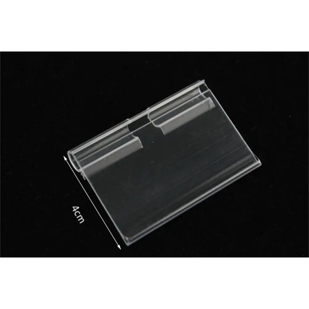 50pcs Hot Sale Supermarket Clear Pvc Price Tag Sign Label Display Holder Price Advertising Promotion Name Card For Store Shelf