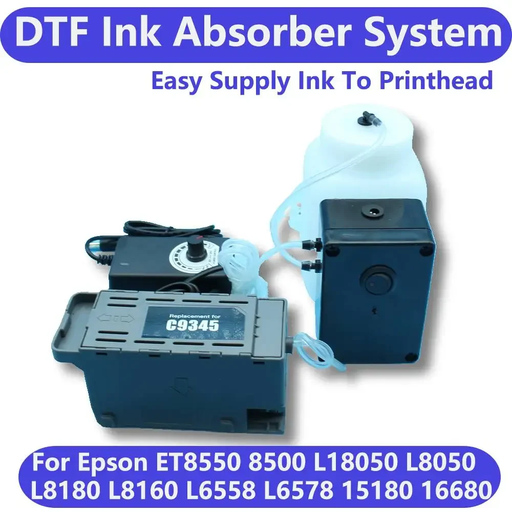 DTF Modify Kit Set C9345 Waste Tank External Maintenance Ink Bottle Ink Supply Absorb System For L18050 L8050 18100 ET 8550 8500