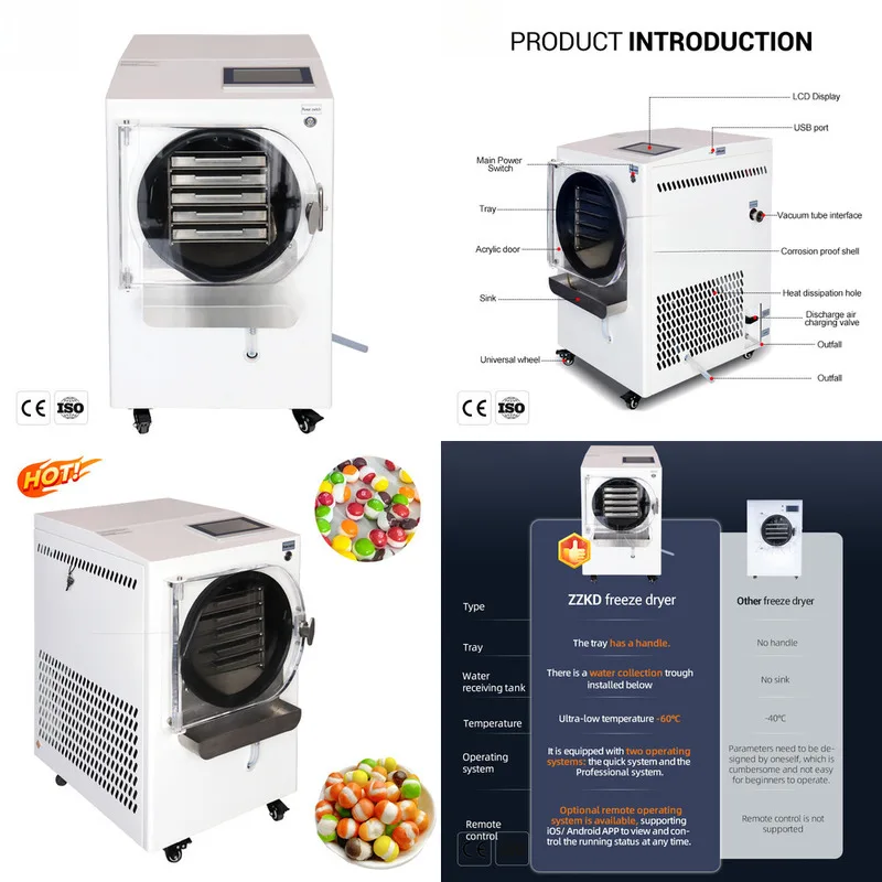 5Kg For Home Small Used For Food Processing, Vegetable Freeze Vacuum Dryer, Electric Heating Machine, SUS304 Material