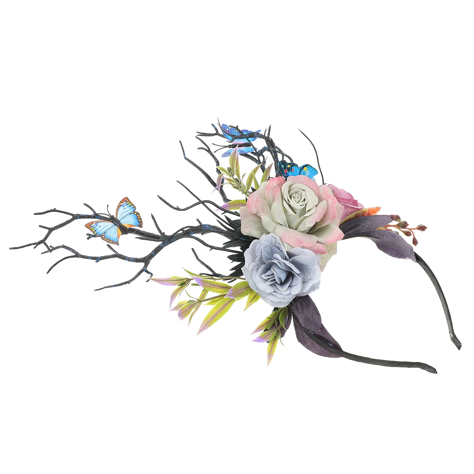 

Antlers Tree Branches Headband with Simulated Flowers Festival Party Hair Accessory for Women Cosplay Masquerade Stage