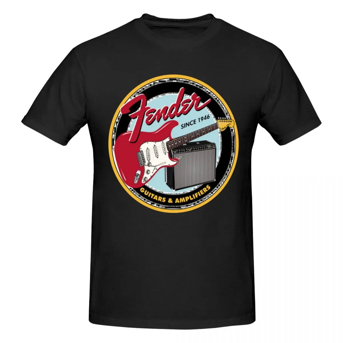 Fender Jimi Hendrix Electric Guitar Retro T Shirts Graphic Y2K Idea Crewneck Men Women T Shirts Clothes