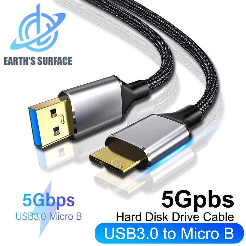 USB3.0 Type A  to Micro B External Hard Drive Disk Cable 5Gbps Fast Data Sync Cord Micro B USB3.0 HDD Cable for Samsung Toshiba