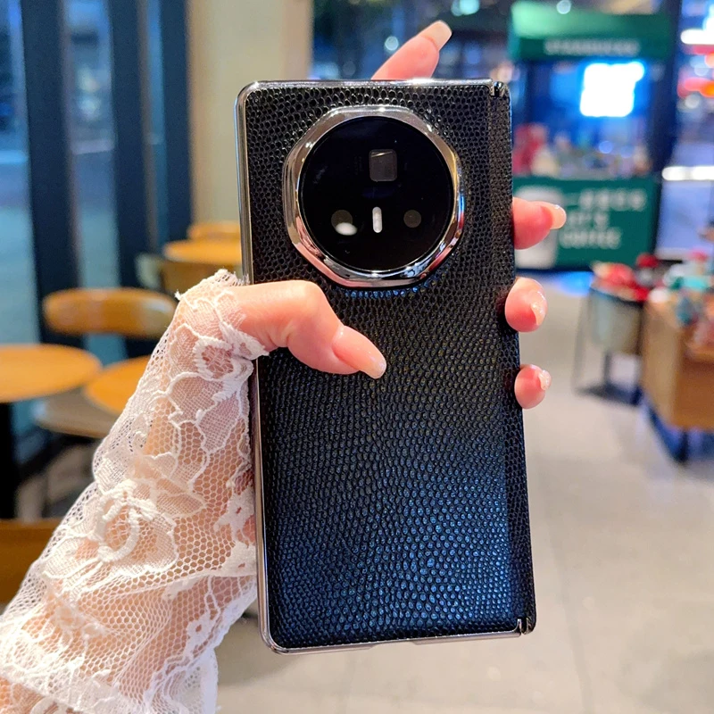 

Case For Honor Magic V3 VS3 Electroplated lizard Pattern Central Axis Hinge Hard Mobile Phone Case Cover