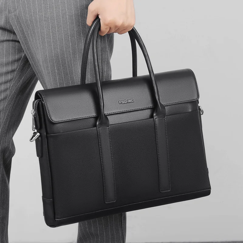 Business Briefcase Large Capacity Shoulder Office Handbag Commuting Casual Waterproof Crossbody Men's Messenger Luxury Men Bag
