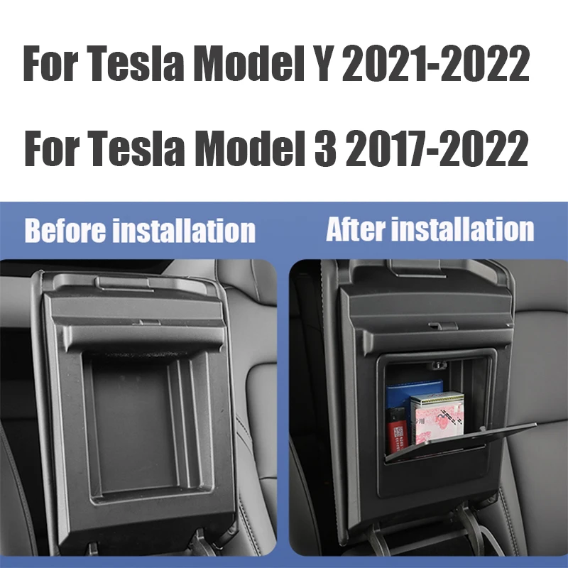 For Tesla Car Center Console Organizer Armrest Hidden Storage Box Model 3 17-22 Model Y 2021-2022 Accessories Armrest Holder Box