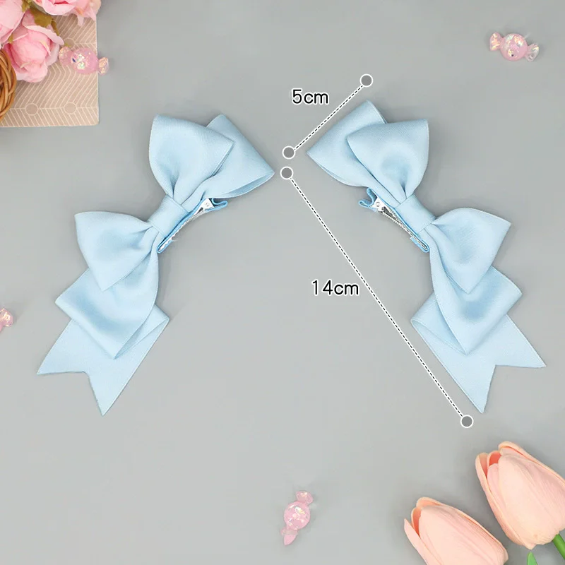 Handmade Harajuku Candy Bow Hair Clip Cute Anime Lolita Headpiece Soft Girl Dark Hair Accessory JK Heart Sweet Cool Hair Clip