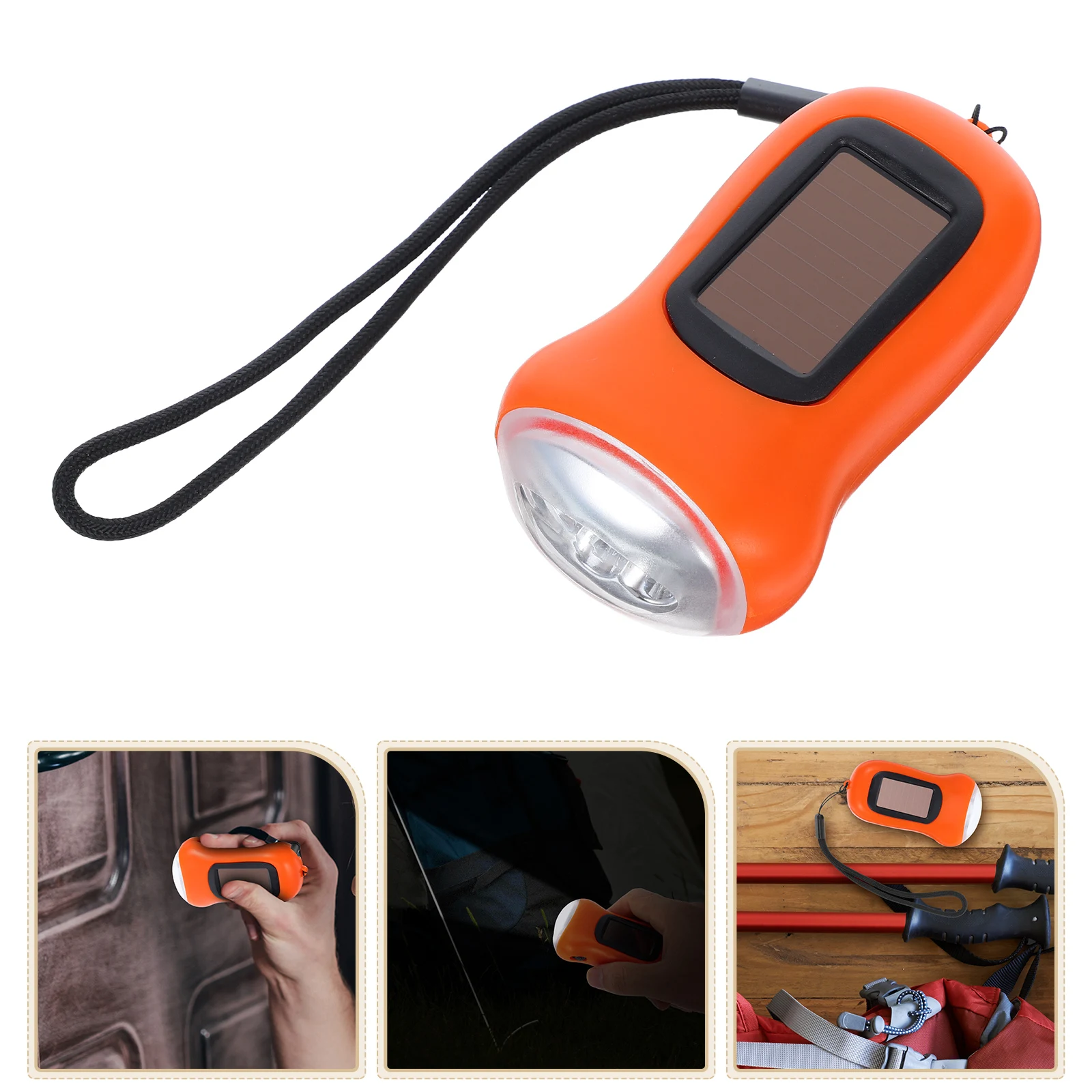 

Hand Crank Solar Flashlight Pink Compact Rechargeable Emergency For Outdoor Hiking Power Outages Portable Survival Torch