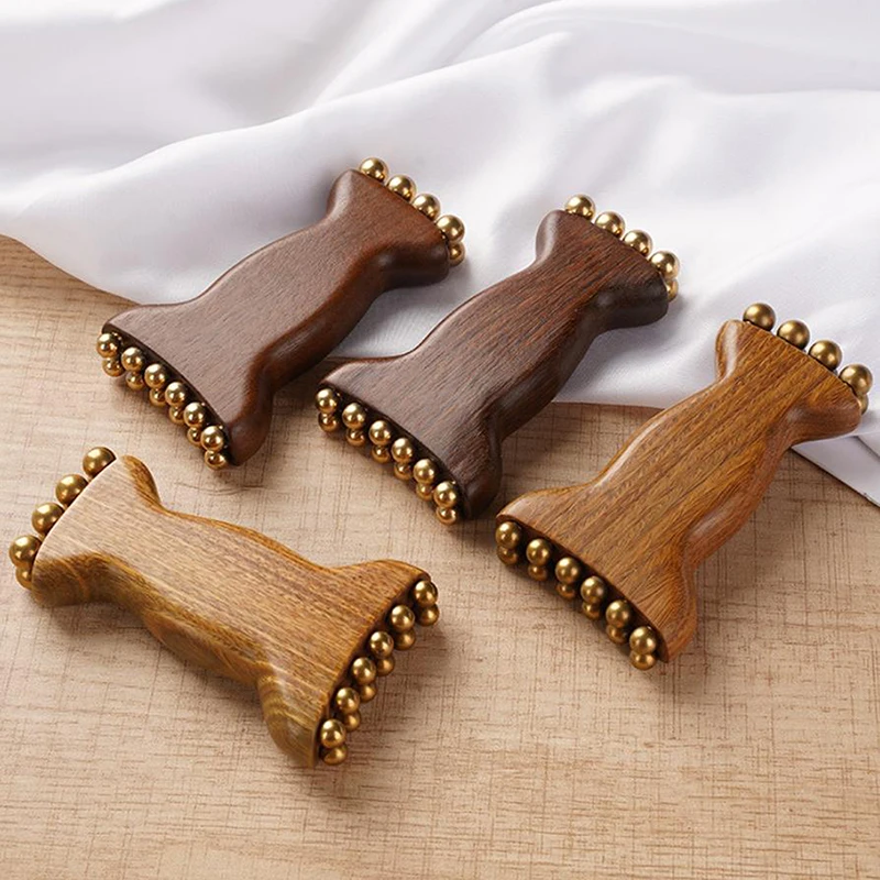 

Массажер для лица Гуаша с роликом и бусинами, инструмент для лифтинга фасций, массажер для щек, лимфодренажный массажер, роликовый массажер для точечного массажа