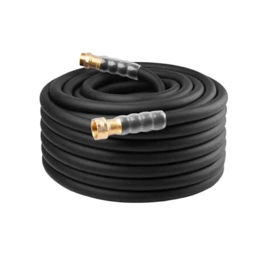 

Heavy Duty Premium Garden Hose 90Feet x 5/8 300PSI Working 1000PSI Burst Hybrid Rubber Water Hose with Transparent Swivel Handl